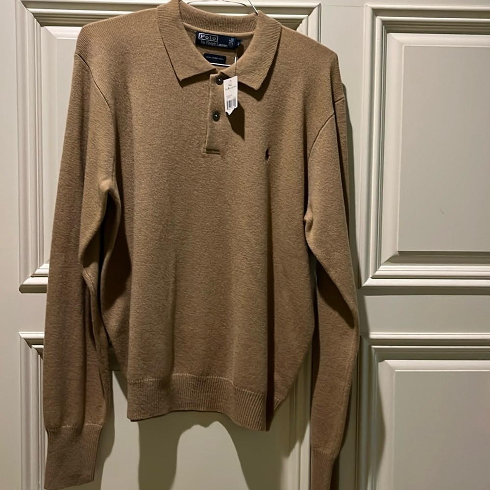 Polo by Ralph Lauren, 100% Lambs Wool sweater. Size L. NWT
